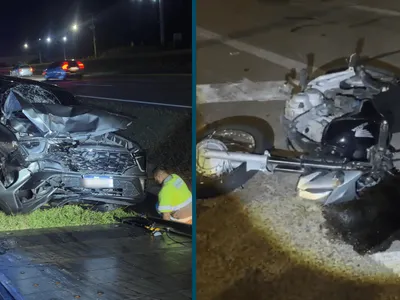 Mulher morre e homem fica ferido após serem atropelados por caminhão