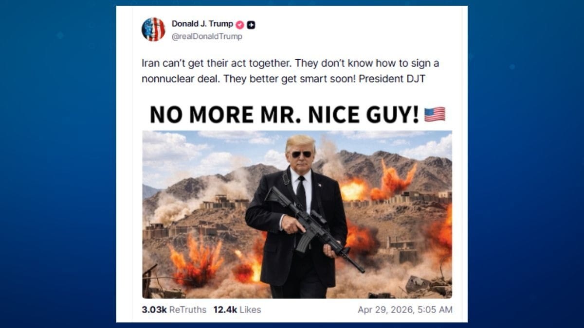 Em publicação, Trump diz que cansou de ser ‘bonzinho’