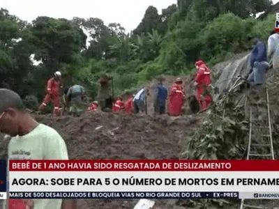 Sobe para 5 o número de mortos em Pernambuco após temporal atingir região