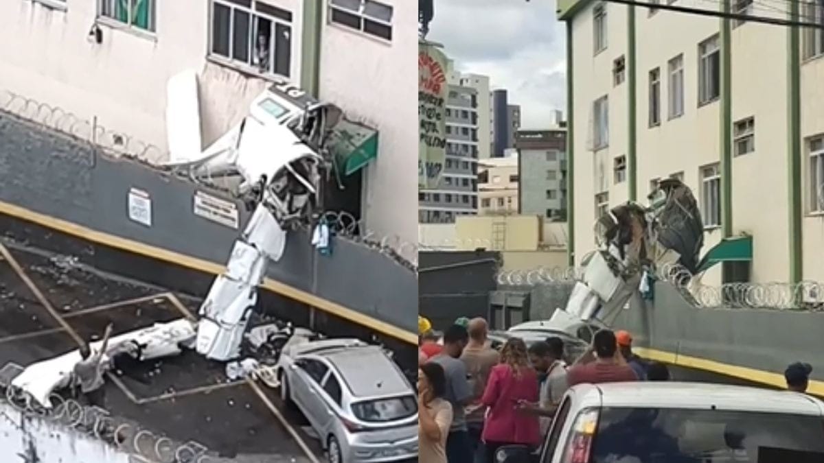 Avião de pequeno porte cai após bater em prédio em BH e deixa 2 mortos
