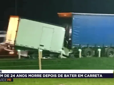 Motorista morre em batida entre caminhões na BR-376 em Ponta Grossa