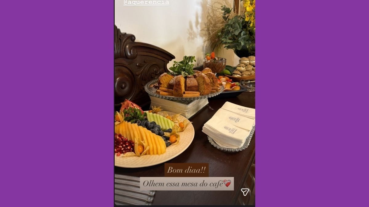 Fazenda A Quer&ecirc;ncia serviu caf&eacute; da manh&atilde; para a fam&iacute;lia