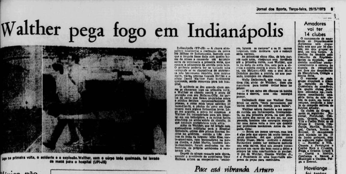 Salt Walther sofreu acidente incrível na largada (Imagem: Jornal dos Sports/Reprodução)