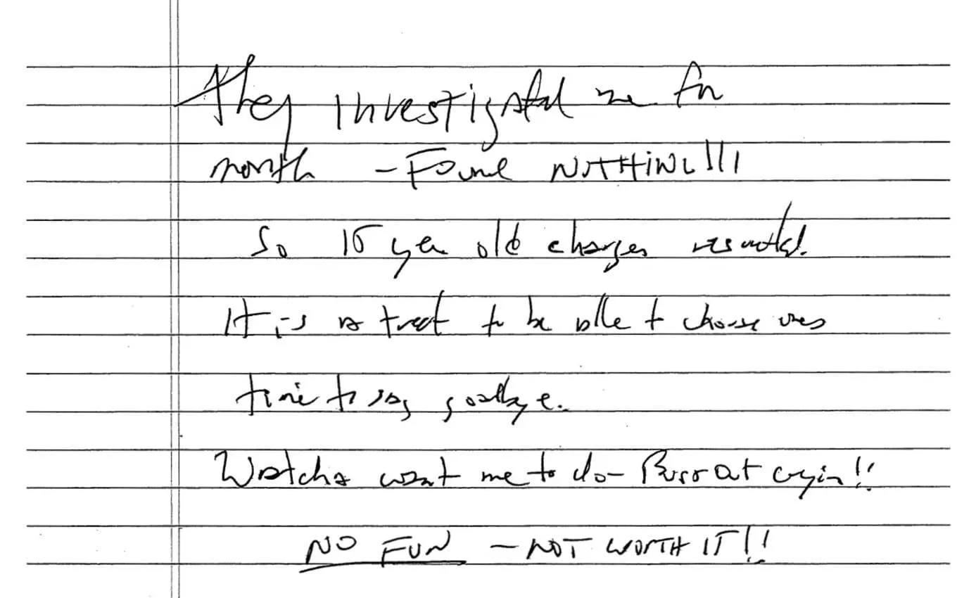 Suposta carta de suicídio de Jeffrey Epstein (US District Court Southern District of New York)