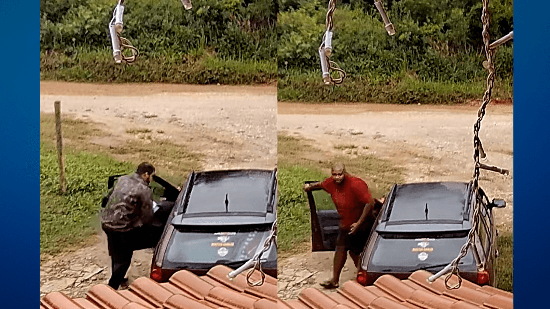 Câmera mostra dupla levando objetos e carro de vítima em Colombo