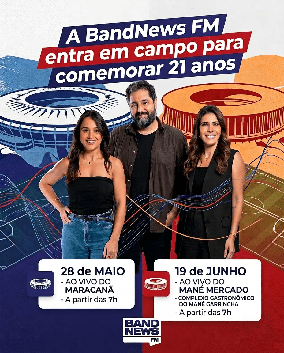 BandNews FM entra em campo para comemorar 21 anos no ar