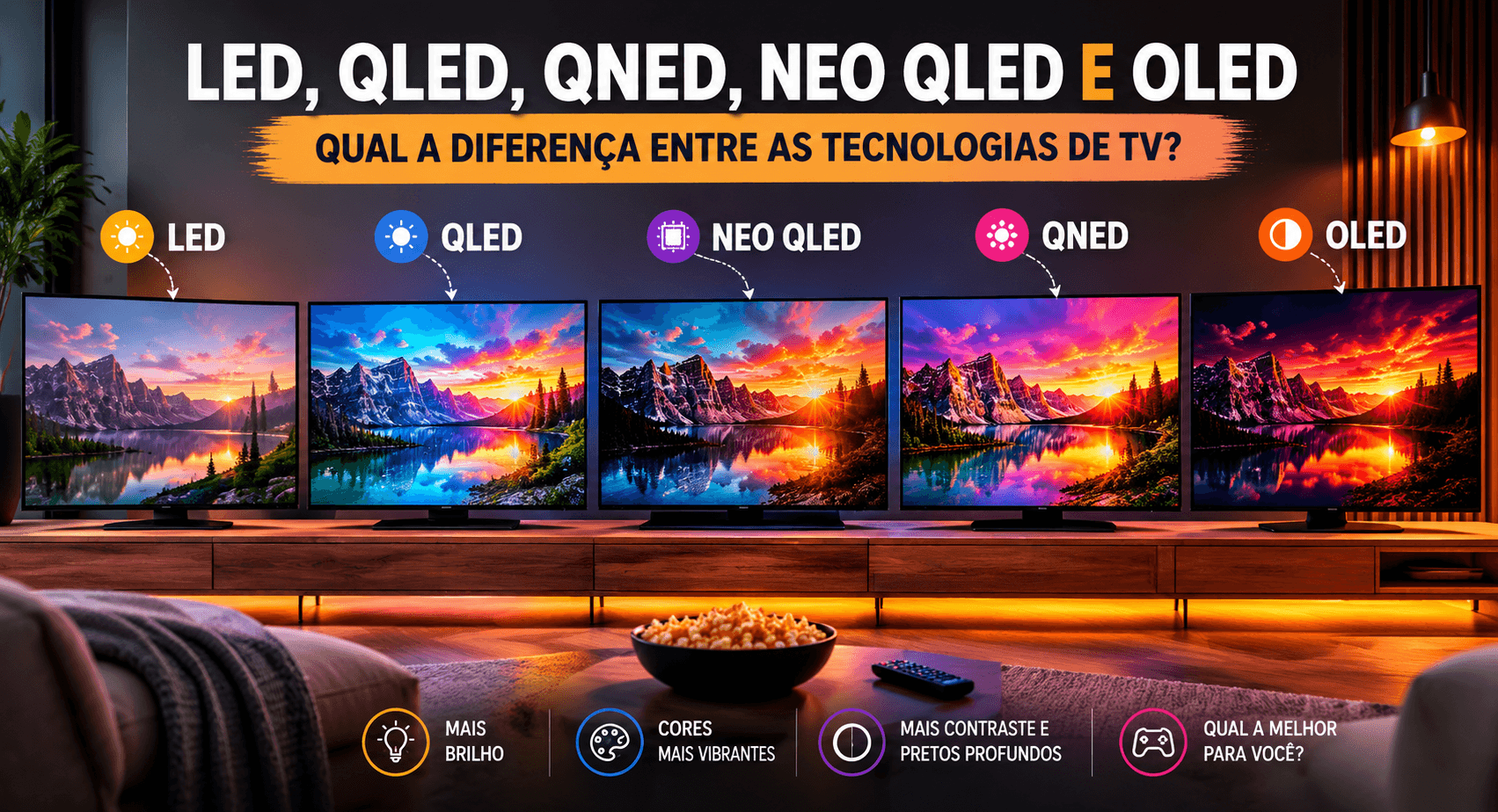 Como escolher uma TV pra Copa? Veja diferenças entre LED, QLED e OLED