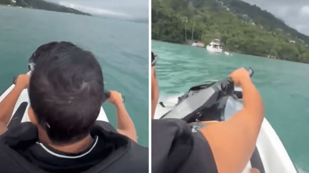 Vídeo mostra homem em moto aquática antes de desaparecer em Ilhabela