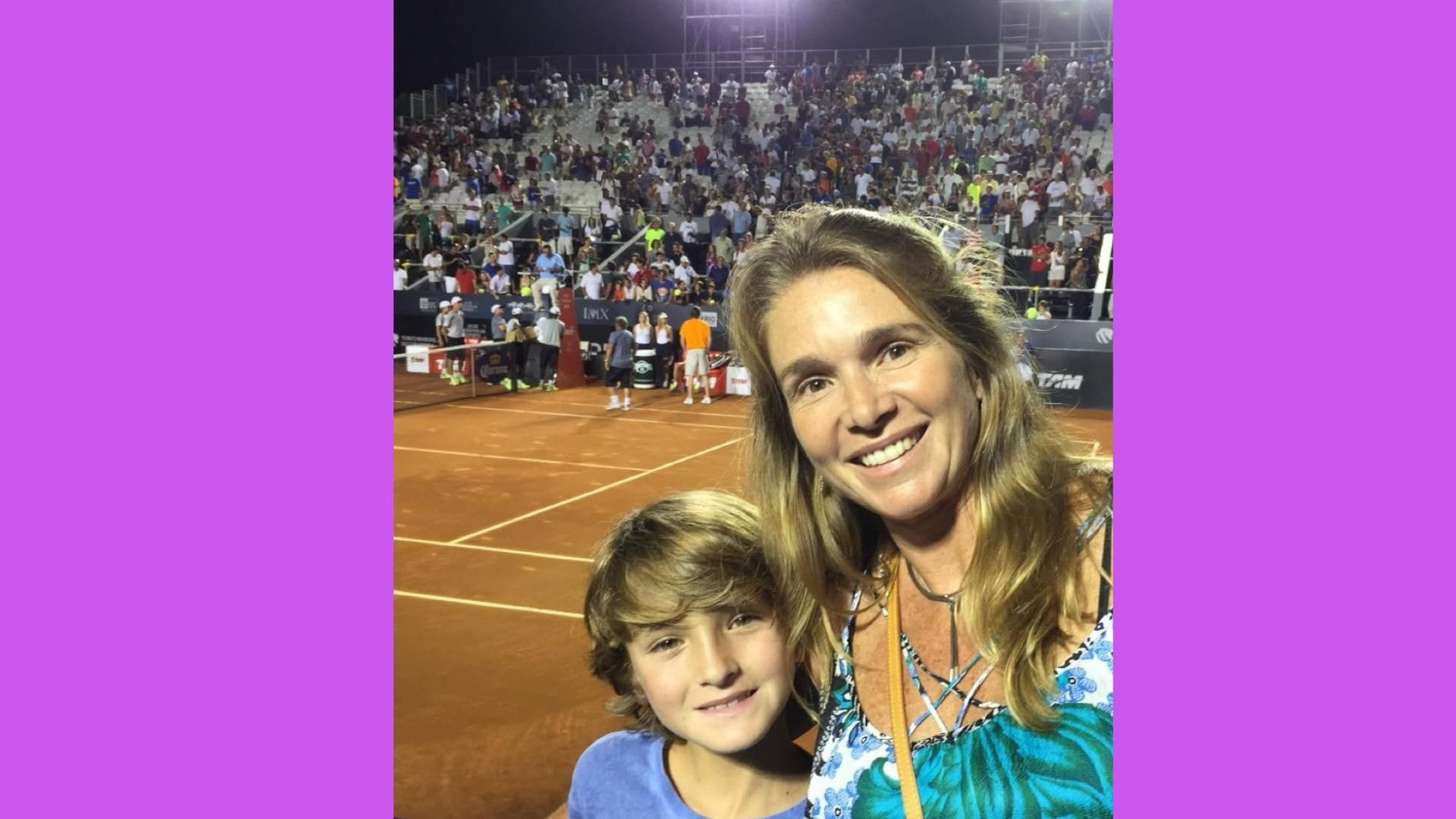Jo&atilde;o Fonseca com a m&atilde;e, Roberta, em competi&ccedil;&atilde;o de t&ecirc;nis