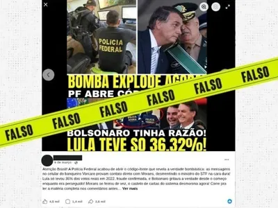 FAKE: PF abriu código-fonte e revelou que Lula teve 36% dos votos em 2022