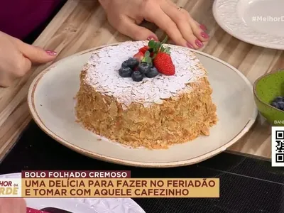Bolo cremoso de massa folhada do chef Bruno Hashimoto | Band Receitas