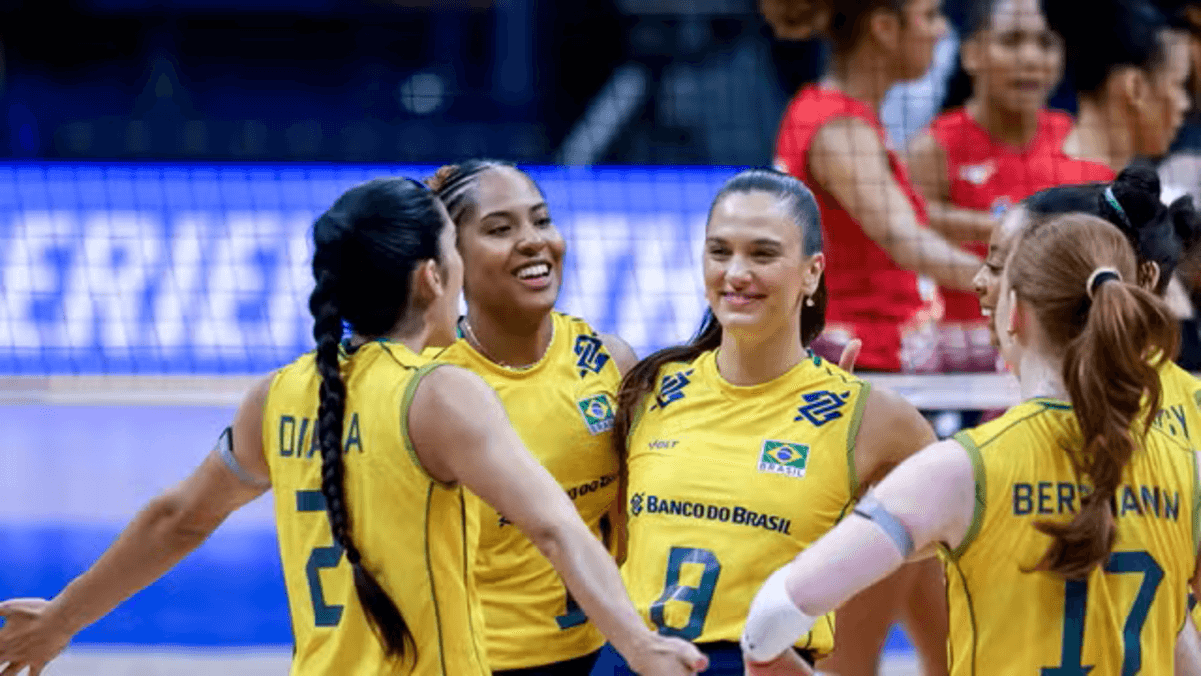 Seleção feminina de vôlei bate República Dominicana na Liga das Nações