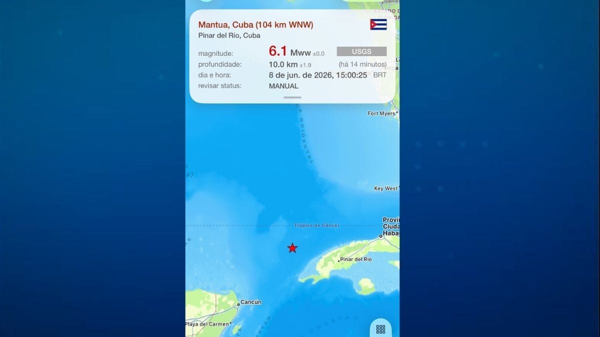 Terremoto de magnitude 6.1 atinge região próxima a Cuba