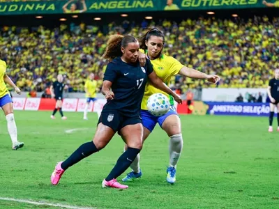 Brasil feminino perde dos EUA em noite de recorde de público no Nordeste