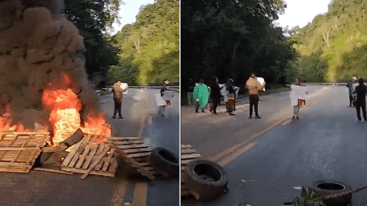 Moradores bloqueiam Rio-Santos em protesto contra demolições em Ubatuba