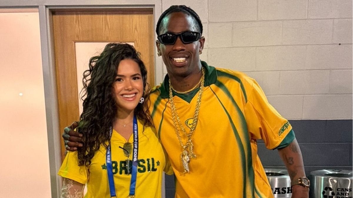 Maisa Silva encontra Travis Scott na estreia do Brasil na Copa do Mundo