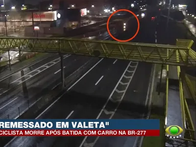 Câmera mostra motociclista sendo atropelado na BR-277, em Curitiba