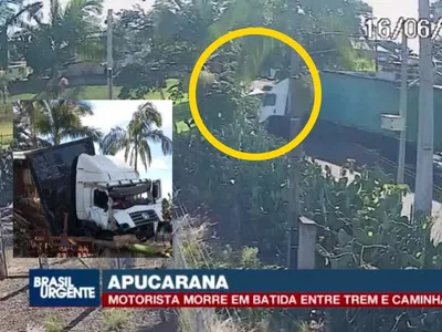 Vídeo: motorista morre em colisão entre caminhão e trem em Apucarana