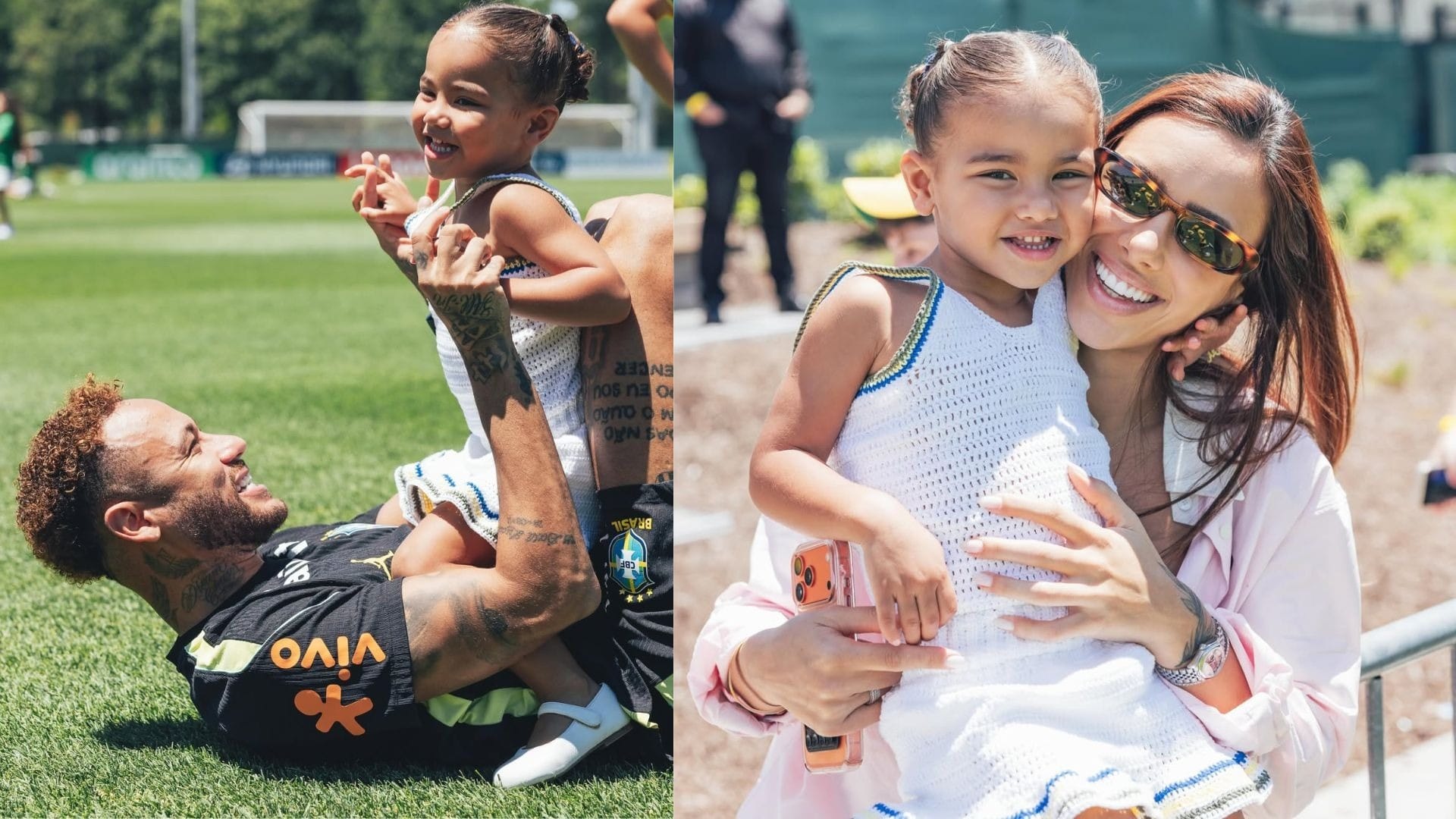 Neymar abre álbum de fotos em treino da Seleção com Mavie e Biancardi; veja