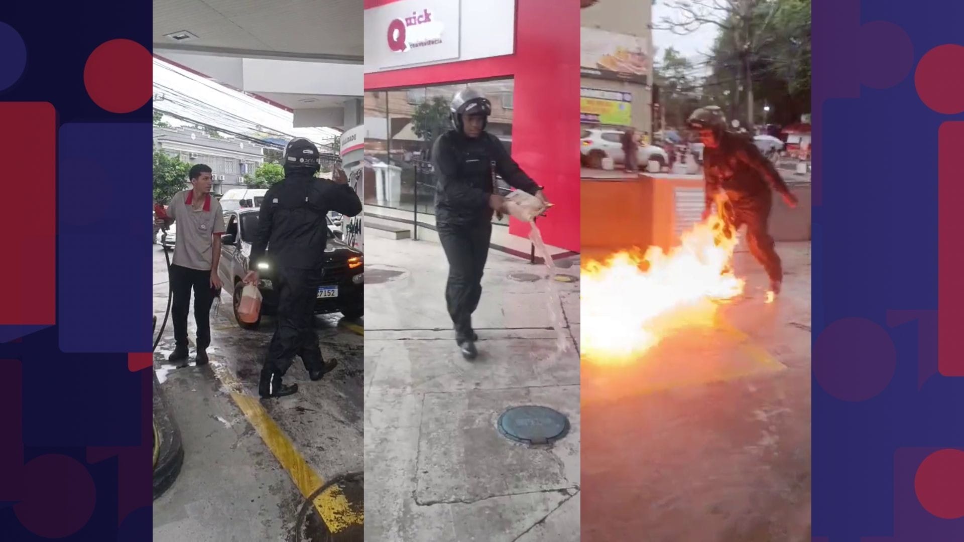 Homem coloca fogo em posto na Freguesia após insatisfação com combustível