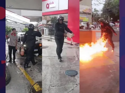 Homem coloca fogo em posto na Freguesia após insatisfação com combustível