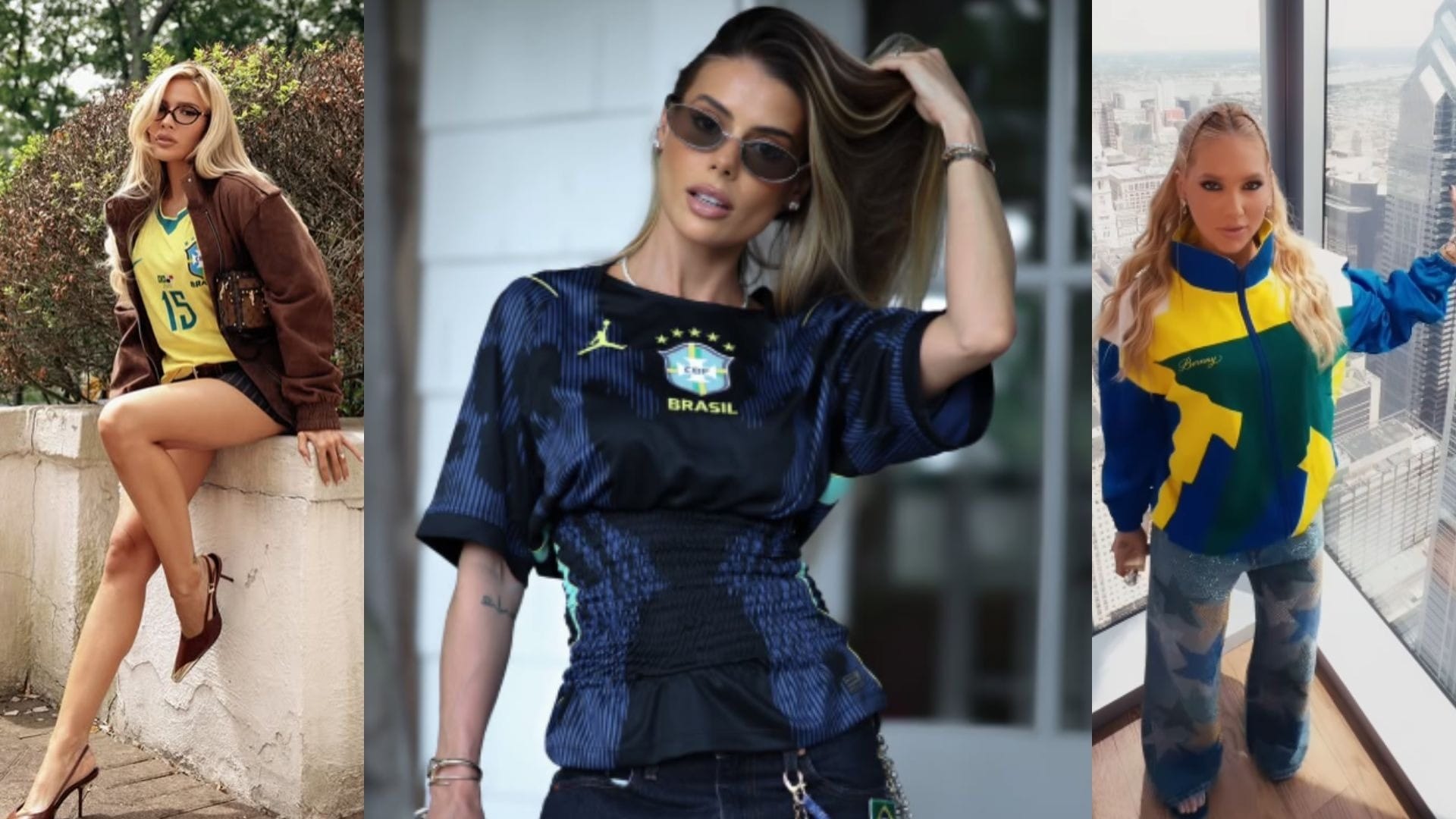 Famosas investem em looks criativos para Brasil X Haiti na Copa do Mundo