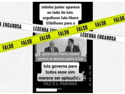 É falso que Ratinho Jr. declarou apoio a Lula