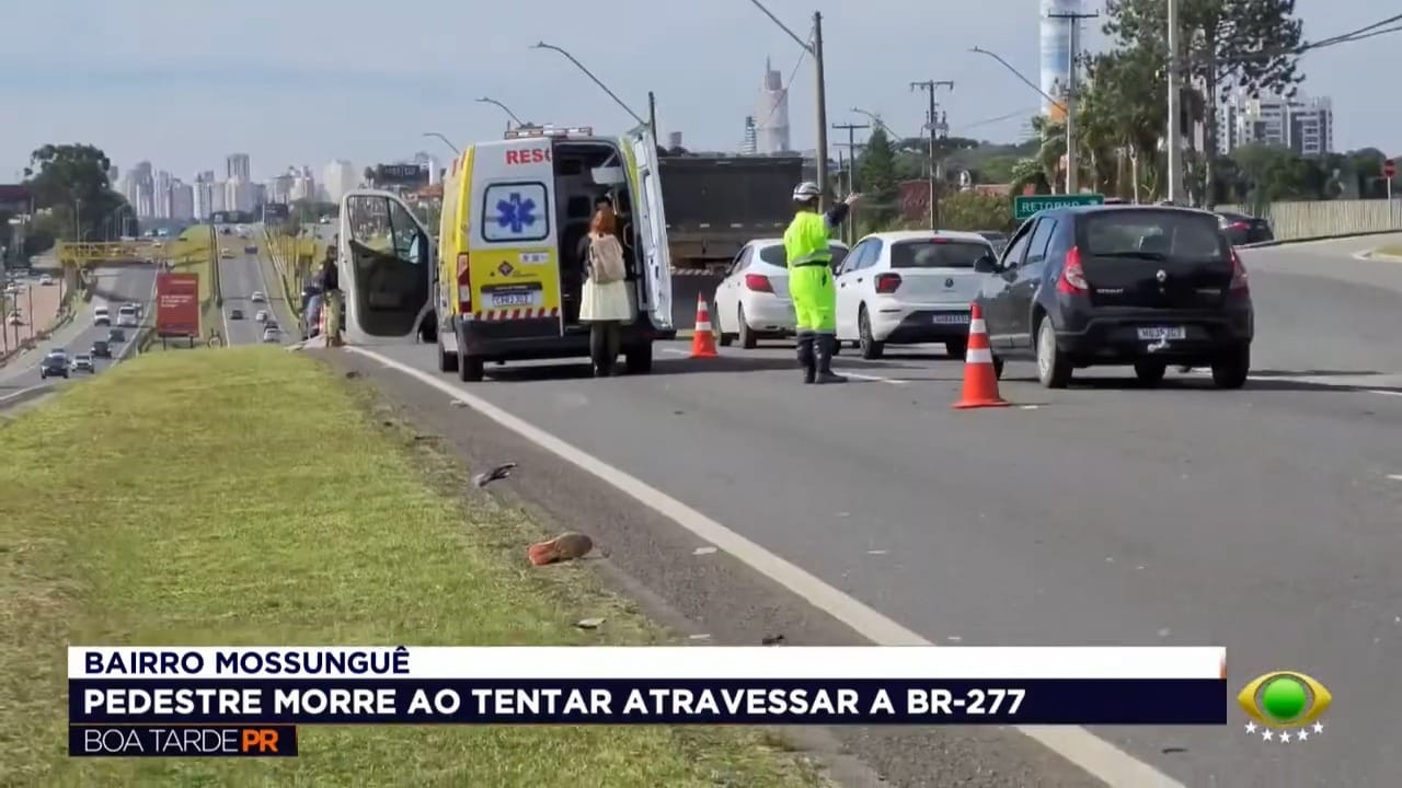 Homem morre atropelado ao tentar atravessar a BR-277, em Curitiba