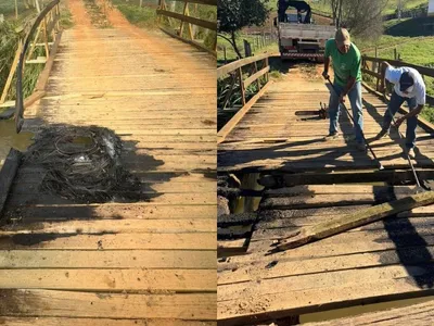 Ponte pega fogo em Lorena e prefeitura investiga possível ato criminoso