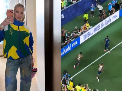 Virginia Fonseca comemora gol de Vini Jr. em jogo contra o Haiti: '+1'