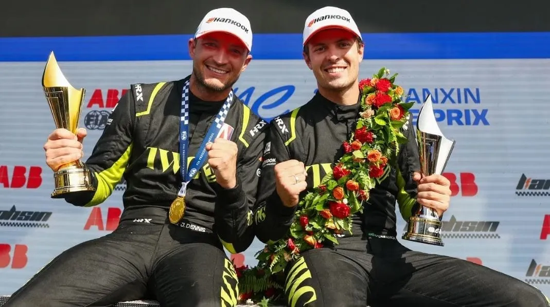 Jack Dennis e Felipe Drugovitch comemoram pódio no E-Prix de Sanya, na China