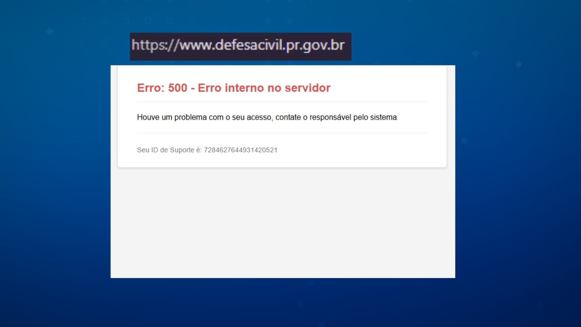 Site fora do ar