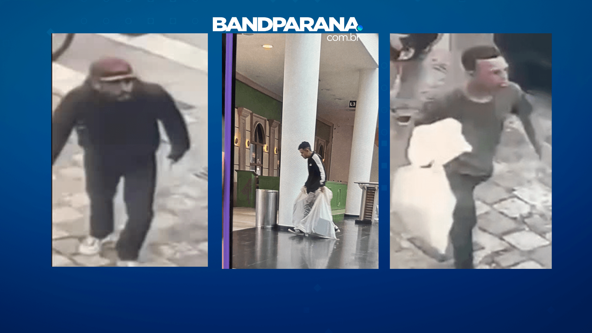 Novas imagens mostram suspeitos de assalto no Shopping Crystal