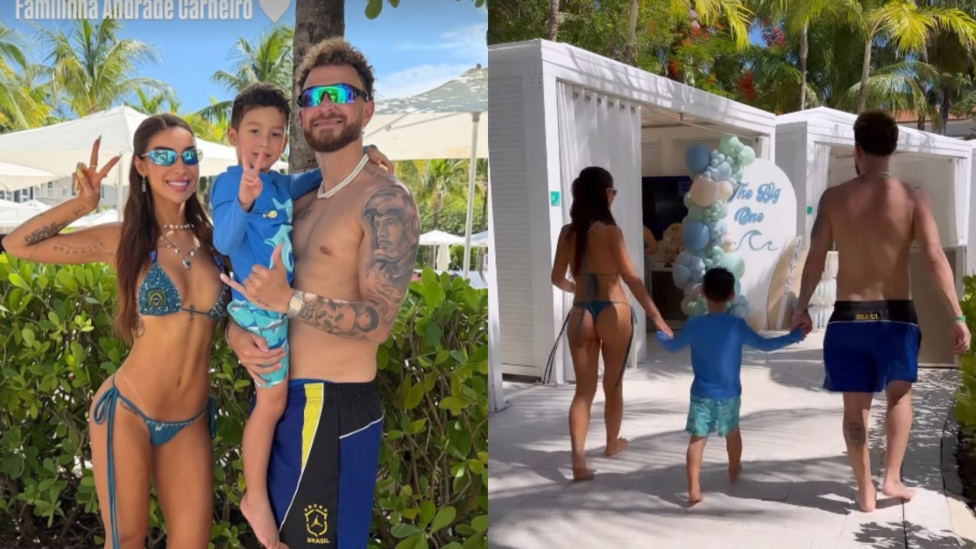 Separados, Bianca Andrade e Fred Bruno curtem Miami com o filho, Cris