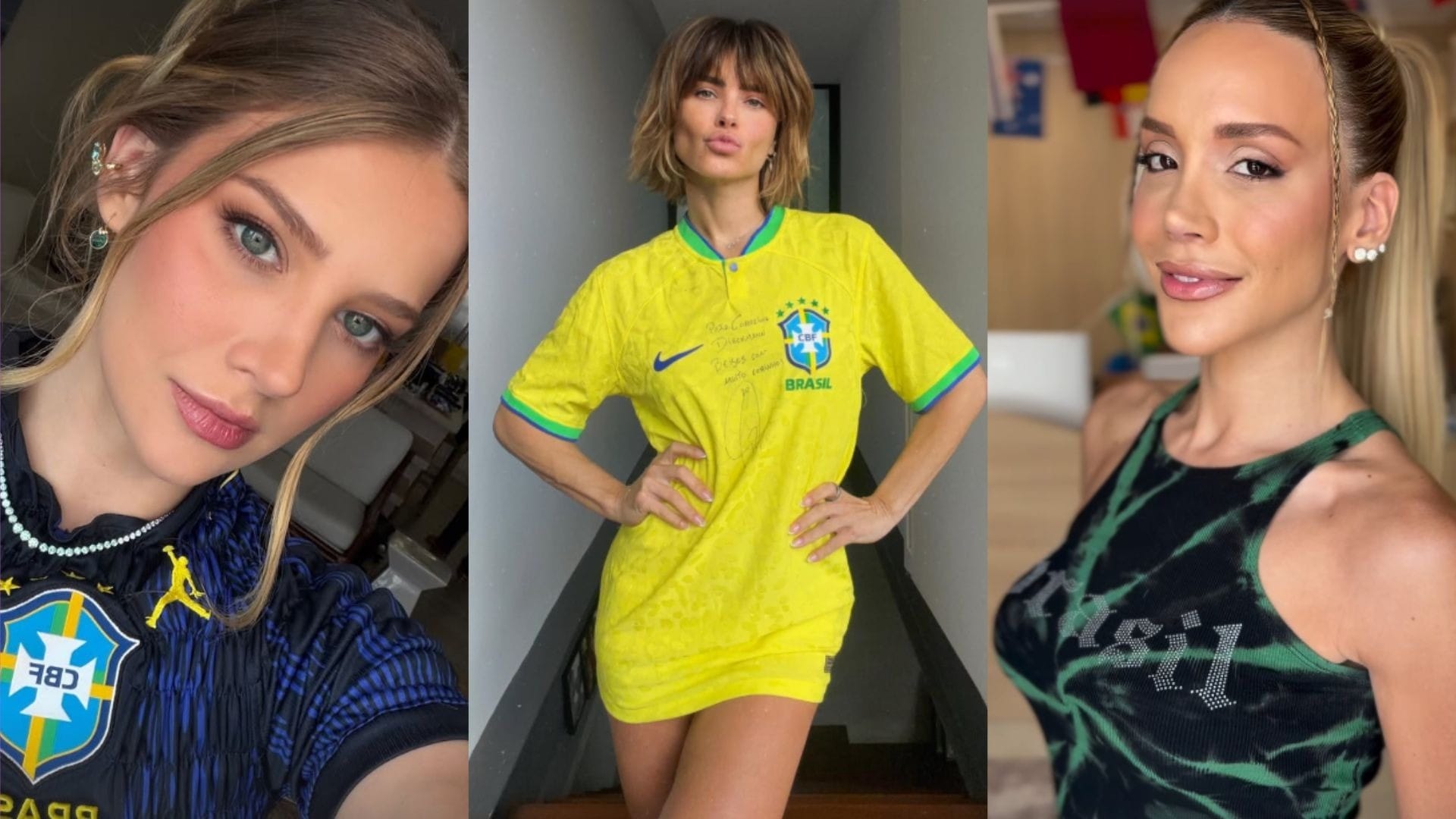 Famosas investem nos looks para Brasil X Escócia na Copa do Mundo