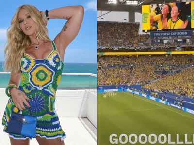Vini Jr. marca gols contra Escócia e Virginia comemora: "Cadê o replay?"