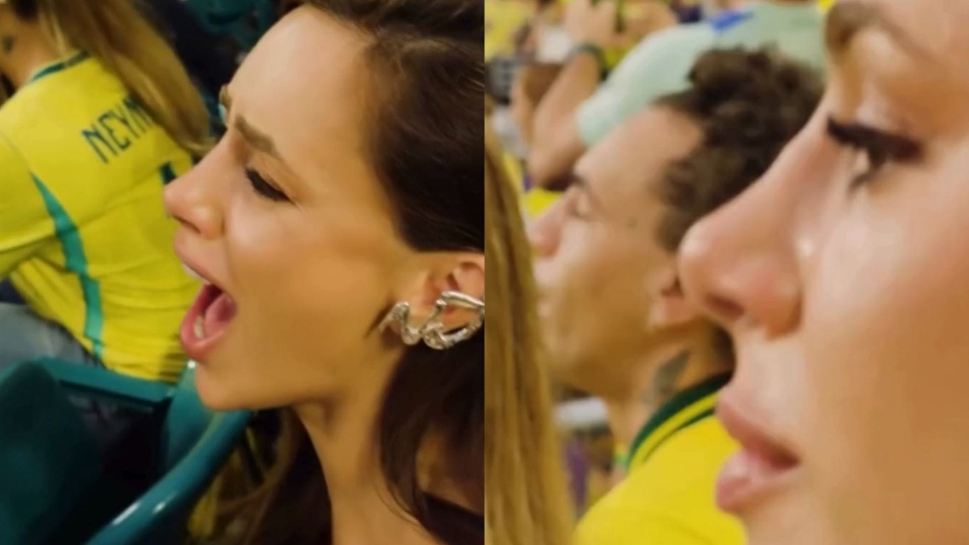 Bruna Biancardi e família choram ao ver Neymar entrar em campo na Copa