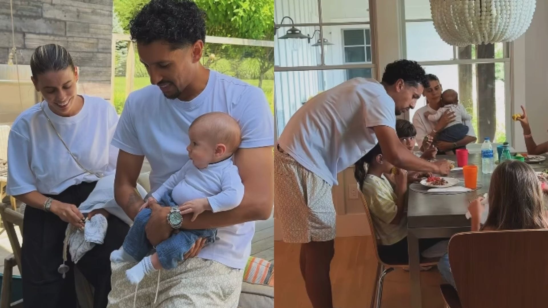 Marquinhos curte folga com a família nos EUA após vitória do Brasil na Copa