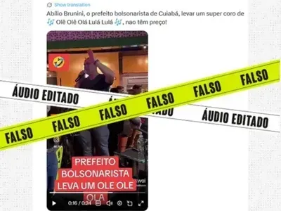Vídeo de prefeito de Cuiabá foi manipulado para incluir coro pró-Lula