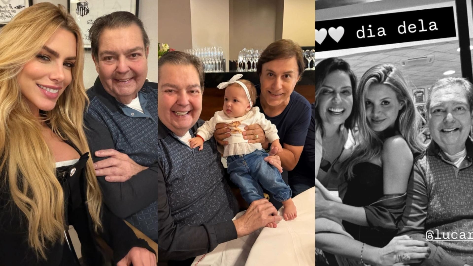 Faustão faz rara aparição no aniversário da esposa, Luciana Cardoso; veja