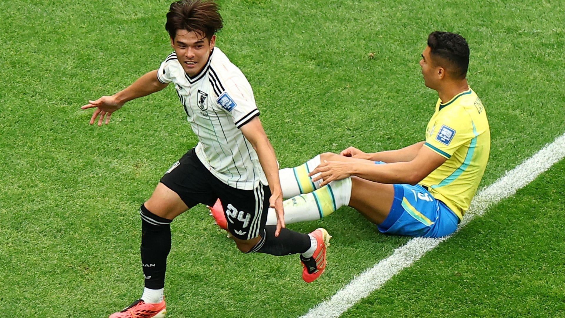 Kaishu Sano abre o placar contra o Japão 