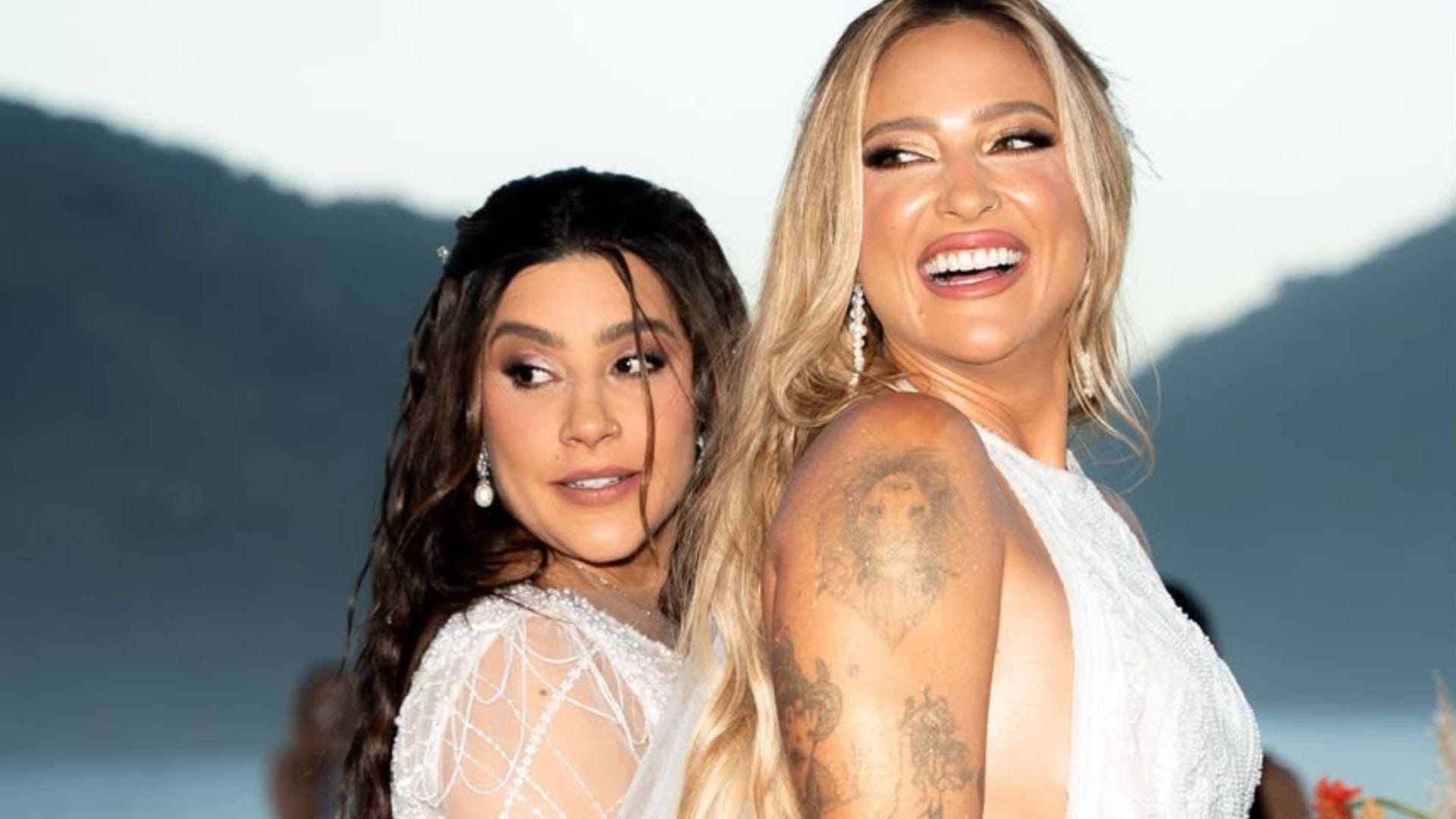 Lauana Prado e Tati Dias se casam à beira-mar: 'Viver para eternidade'