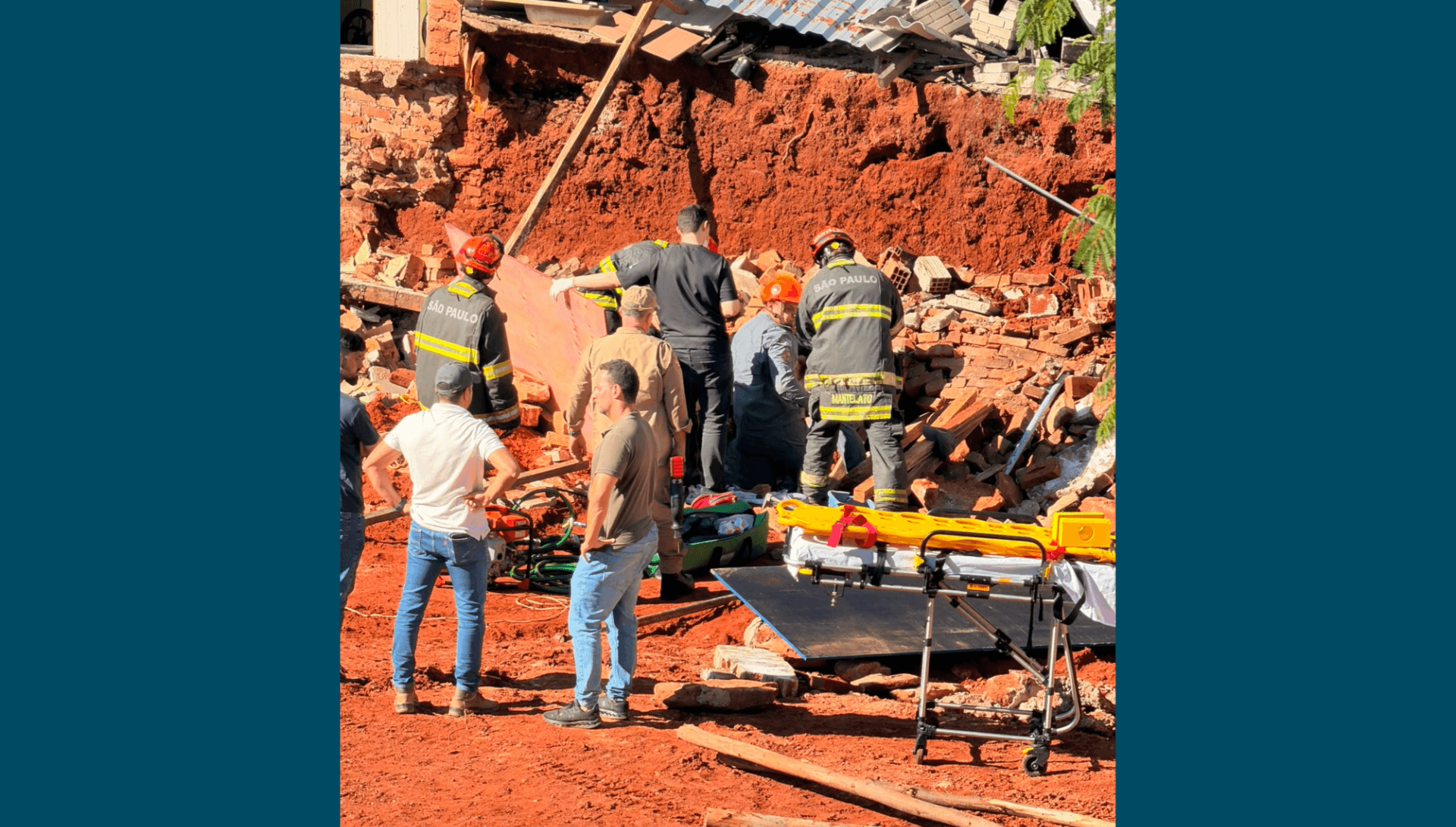 Trabalhador fica ferido após muro desabar em obra em Santo Antônio de Posse