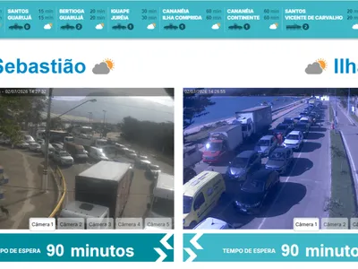 Balsa em Ilhabela: 90 minutos de fila sentido ilha e sentido São Sebastião