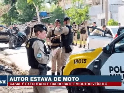 Casal é morto a tiros e carro atinge veículo de app em Curitiba