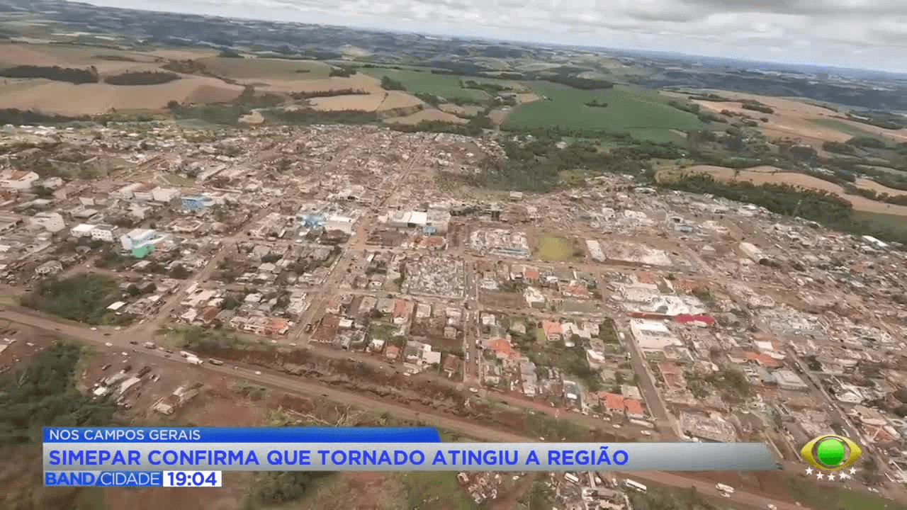 Simepar confirma tornado F2 em Reserva, nos Campos Gerais