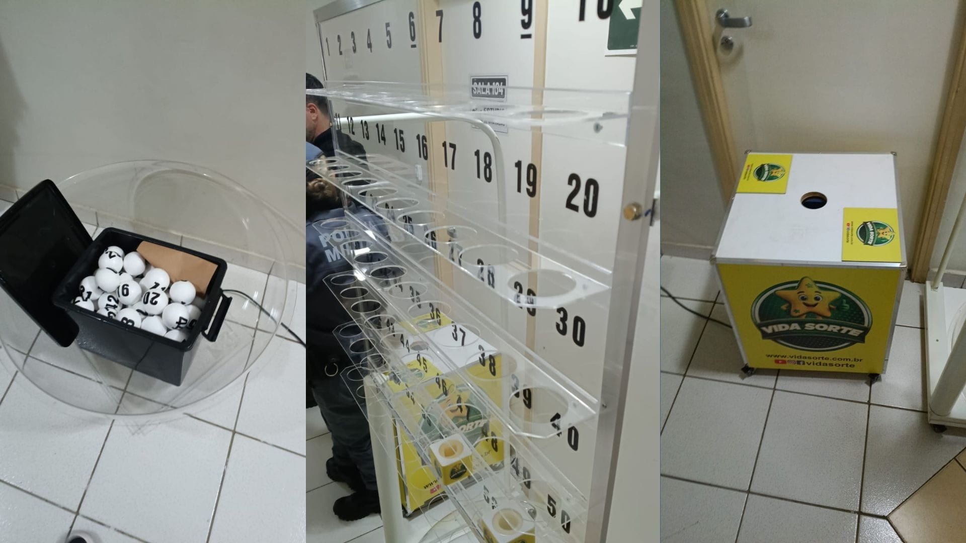 Objetos utilizados no sorteio apreendidos em Piracicaba