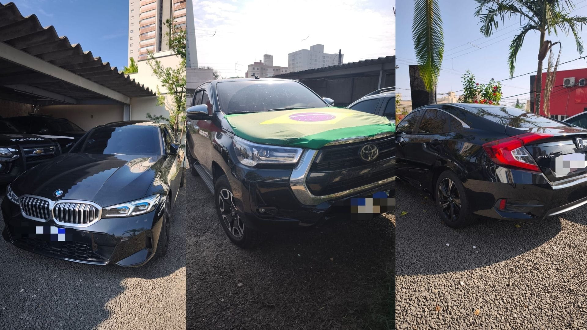 Veículos foram apreendidos em endereços diferentes