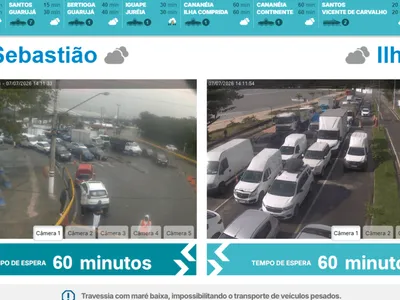 1h de fila para balsa em Ilhabela e São Sebastião nesta terça-feira (7)