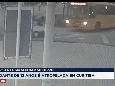Motorista atropela estudante de 12 anos e foge em Curitiba